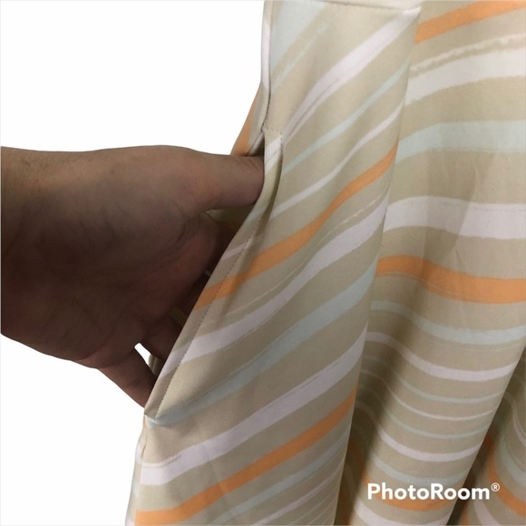 LuLa roe Women’s tan and cream striped summer dress with pockets Size XL - Picture 2 of 11